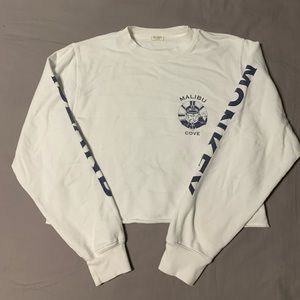 SOLD - White Cropped Sweatshirt - OS